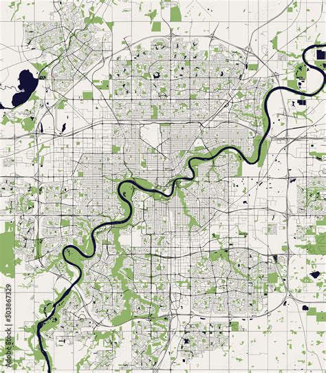 map of the city of Edmonton, Canada Stock Vector | Adobe Stock