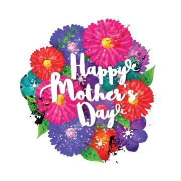 Happy Mother S Day Lettering With Flowers Background Mummy Mommy Vector, Background, Mummy ...