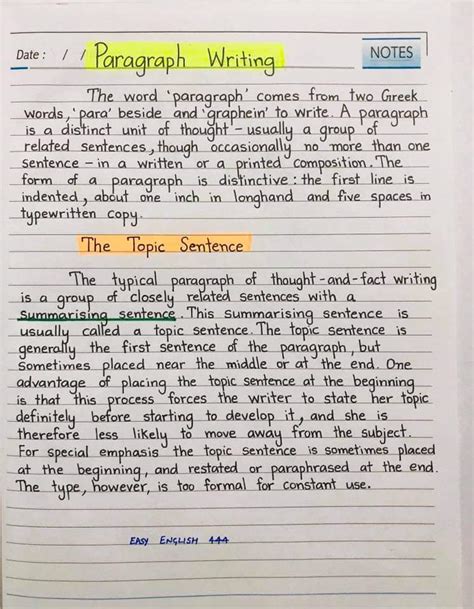 Paragraph Writing ~ EASY ENGLISH 444