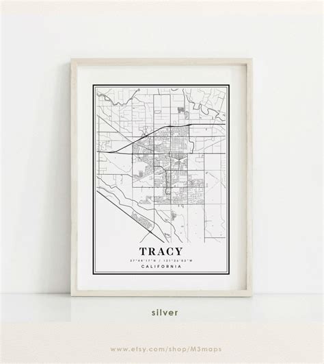 Tracy California Map Tracy CA Map Tracy City Map Tracy - Etsy