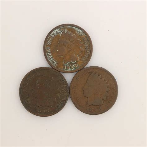 3 US Indian Head Pennies | Property Room