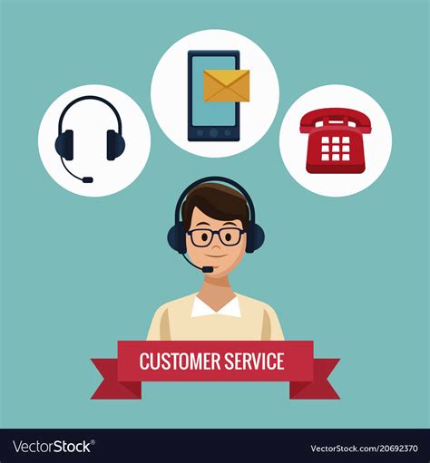 Customer service and support Royalty Free Vector Image