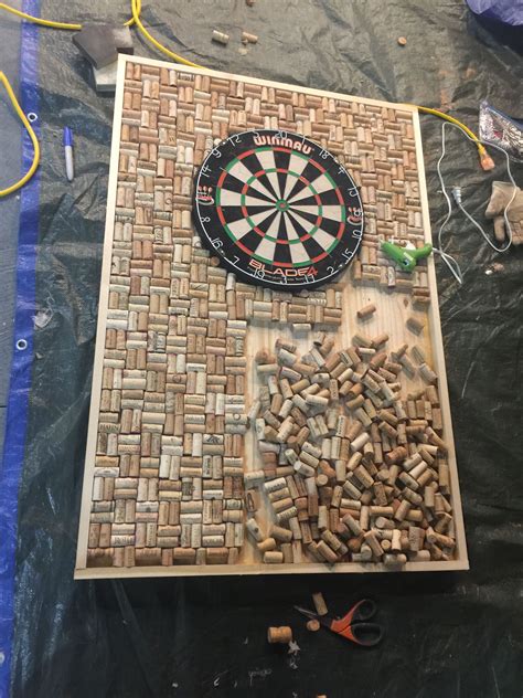 DIY - dart board with wine corks | Diy house projects, Game room family ...