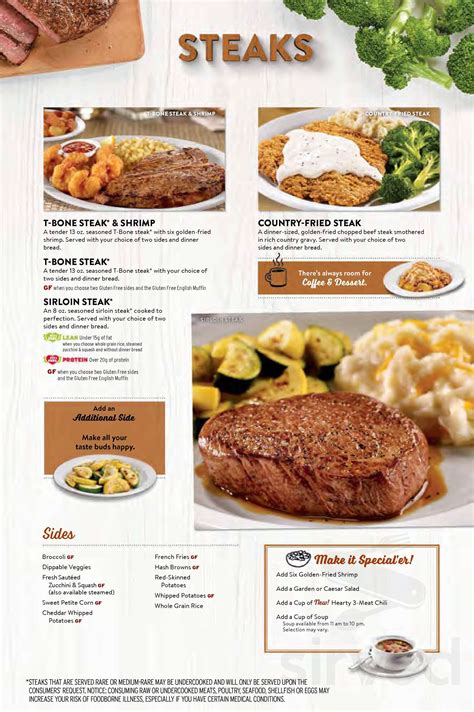 Denny's menu in Williams Lake, British Columbia, Canada