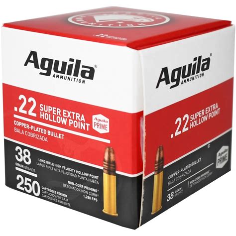 Aguila .22 LR 38gr High Velocity Super Extra Hollow Point 250 Rd. Box | EGUNCO