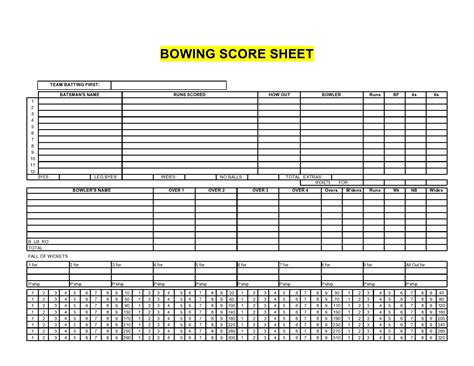 36 Printable Bowling Score Sheet Templates [& Examples]