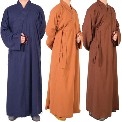 Men Women Frock Buddhist Robe Long Clothing Monk Cotton Comfort 4 ...