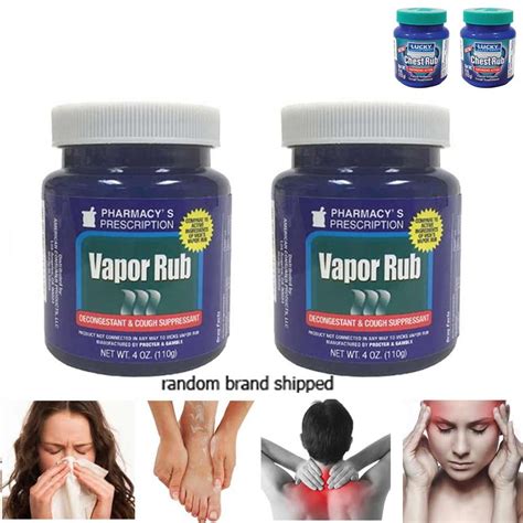 2 Vapor Rub Ointment Vaporize Blocked Nose Cough Nasal Congestion ...