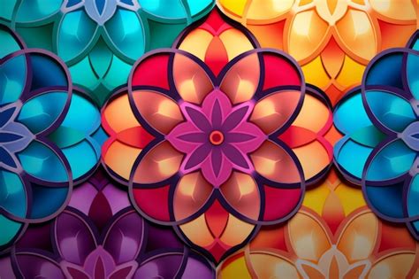 Premium AI Image | Decorative Islamic patterns in vibrant colors for Mawlid background