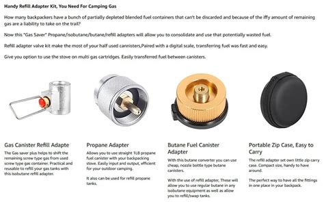 3pcs Propane/isobutane/butane/ Refill Adapters Set,Camping Backpacking ...