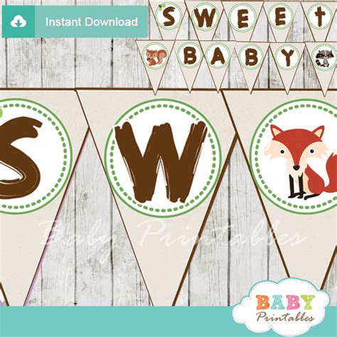 Woodland Baby Shower Banner - D137 - Baby Printables