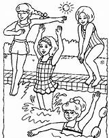Four Girls In Swimming Pool coloring Page  Download Print Or Color sketch template