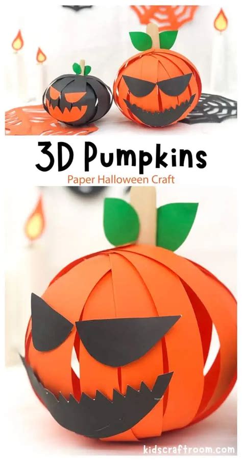 3D Paper Pumpkin Craft - Kids Craft Room