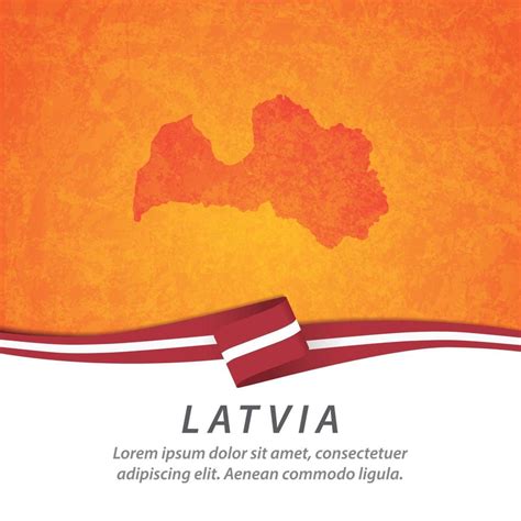 Latvia flag with map 2711451 Vector Art at Vecteezy