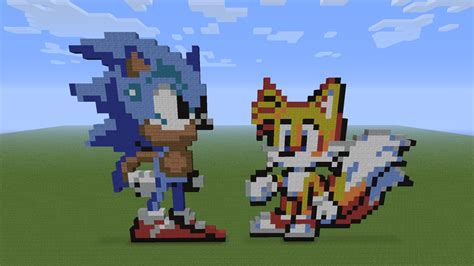 Sonic & Tails Pixel Art Minecraft Map