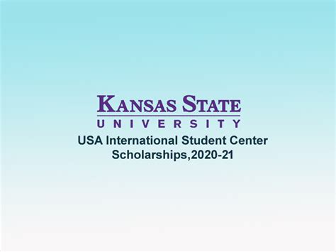 Kansas State University International Student Center Scholarships, 2021-22