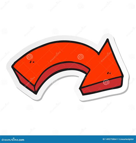 Sticker of a Cartoon Pointing Arrow Stock Vector - Illustration of crazy, traditional: 149275864