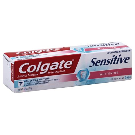 Colgate Sensitive Maximum Strength Whitening Toothpaste 6 oz | Shipt