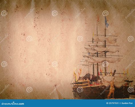 Old Sail Ship Grunge Paper Texture Stock Image - Image: 25797531