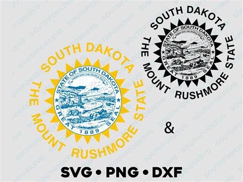 South Dakota State Flag Seal Crest Svg Png Dxf Vector Graphic Design ...