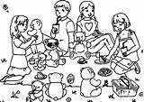 Group Of Kid And Their Teddy Bear Family Picnic Coloring Pages  NetArt sketch template