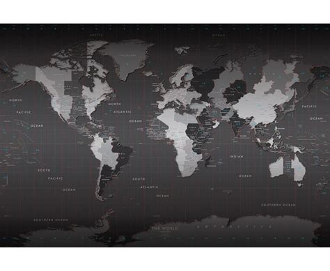 the world map is shown in black and white, with red pins pointing to ...