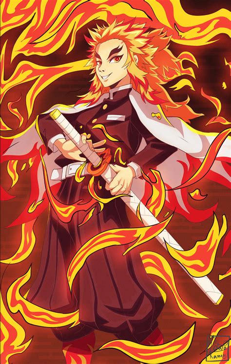 Kyojuro Rengoku - Flame Hashira by PotatoGamesS on DeviantArt