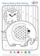 Hickory Dickory Dock – Coloring By Numbers For Kids sketch template