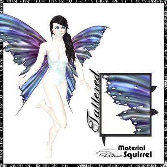 Second Life Marketplace - Tattered Fairy Wings in Mermaid Mist - Flexi Scripted Wings