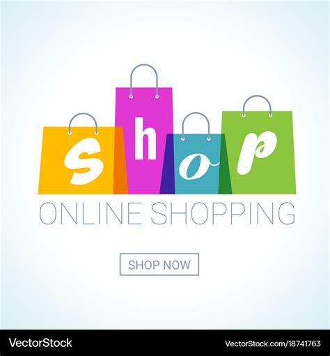 Online shopping shopping bags logo internet shop Vector Image