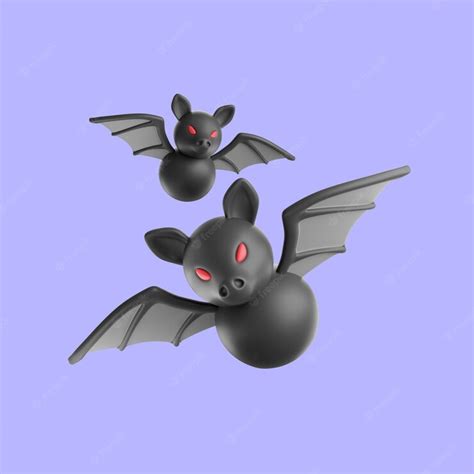 Free PSD | 3d rendering of halloween bats icon