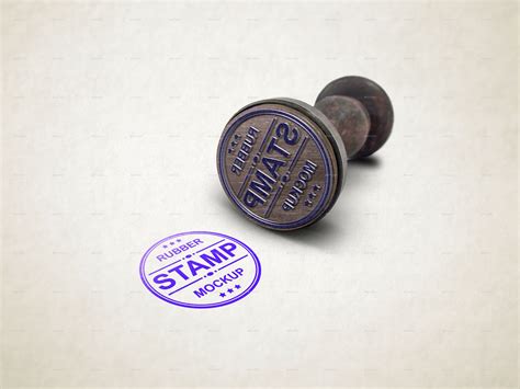 Rubber Stamp Mockup | Embossed business cards, Business card mock up ...