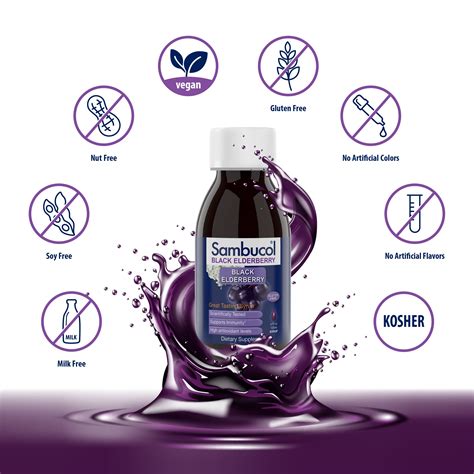 Black Elderberry Syrup - Small - 4 oz | Elderberry syrup, Sambucol ...