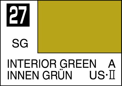Mr Color Paint Interior Green 10ml # C027 | GSi-C-027 | Gunze Sangyo (Mr Hobby)