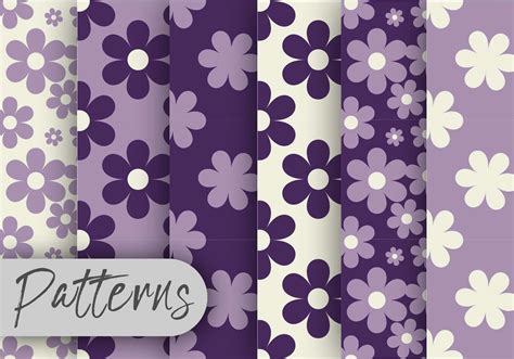 Purple Floral Pattern Set 180676 Vector Art at Vecteezy