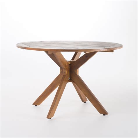 Stanford Outdoor Acacia Wood Round Dining Table, Teak Finish - Walmart.com