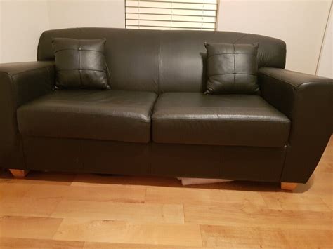 Black leather sofa bed | in Crossgar, County Down | Gumtree