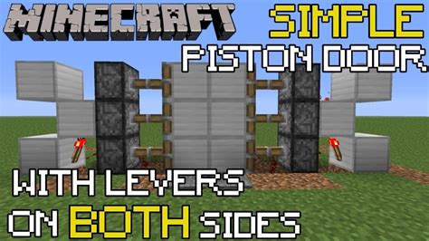 Minecraft: Piston Door Tutorial Opens w/ Lever on Both Sides - YouTube