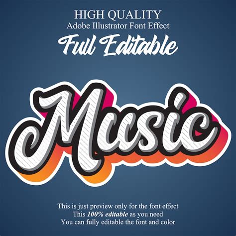 Premium Vector | Modern music script editable typography font effect