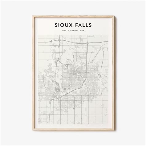 Sioux Falls Map Poster, Sioux Falls Map Print, Sioux Falls Personalized ...