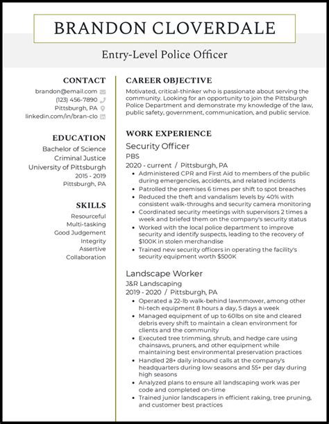 11 Real Police Officer Resume Examples That Worked in 2024