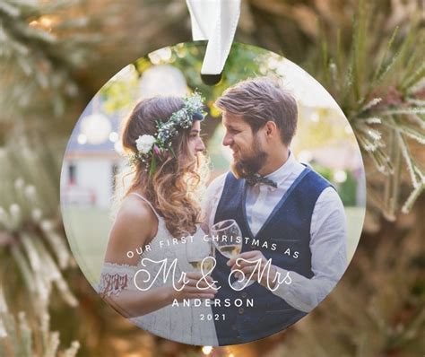 Personalized Mr and Mrs Ornament, Gift for Her, First Christmas Married Ornament, Gift for Him ...