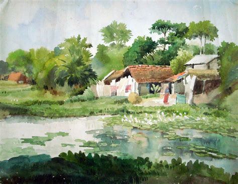 Village Painting Images at PaintingValley.com | Explore collection of Village Painting Images