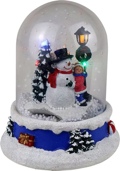 Top Treasures Musical Snow Globe with Snowman & Child Lighted Christmas Village Perfect Addition ...