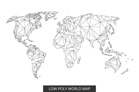 Low Poly World Map Graphic by Manuchi · Creative Fabrica