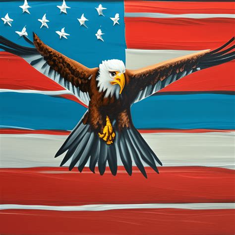 American Flag with Eagle Painting · Creative Fabrica