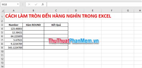 Cách làm tròn đến hàng nghìn trong Excel