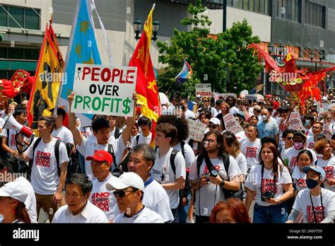 June 10, 2023, Philadelphia. No Arena in Chinatown protest march ...