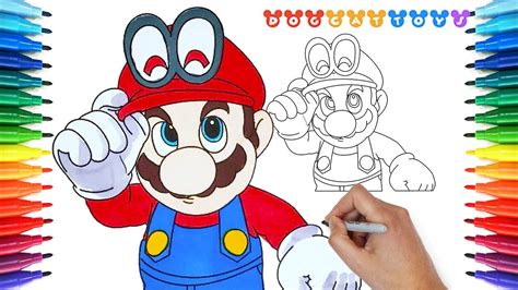 How to Draw Super Mario Odyssey, Mario #159 | Drawing Coloring Pages Videos for Kids - YouTube