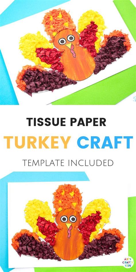 Tissue Paper Turkey Craft | Paper turkey, Turkey craft, Thanksgiving ...